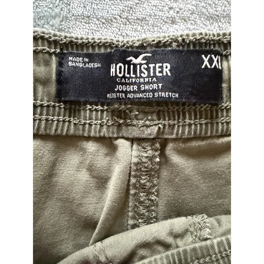 Hollister Men's California Jogger Cargo Shorts Camo Green Stretch Size XXL